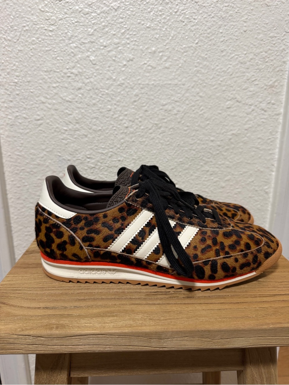 adidas Women’s Leopard Print Sneakers in Brown, Black and White